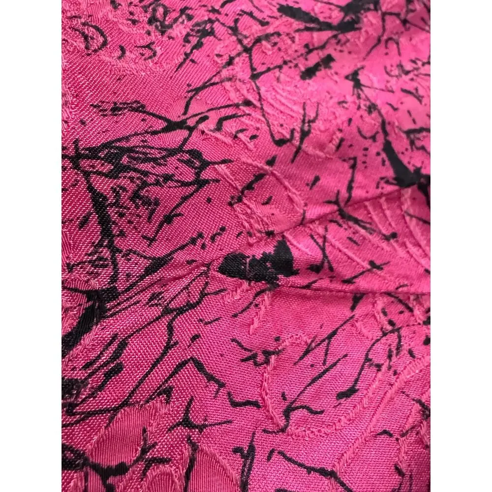 80s Mistero pink & black drop waist‎ dress Size S